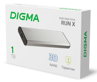 Накопитель SSD Digma USB 3.2 1Tb DGSR8001T1MSR RUN X 1.8" серебристый от магазина РЭССИ