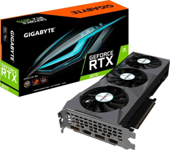 Видеокарта Gigabyte PCI-E 4.0 GV-N3070EAGLE OC-8GD 2.0 LHR NVIDIA GeForce RTX 3070 8192Mb 256 GDDR6 1770/14000 HDMIx2 DPx2 HDCP Ret от магазина РЭССИ