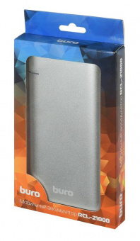 Мобильный аккумулятор Buro RCL-21000 21000mAh 2.1A 2xUSB серебристый от магазина РЭССИ