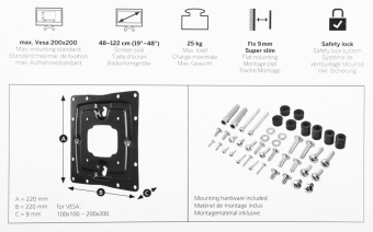 Кронштейн для телевизора Thomson WAB2427 черный 19"-48" макс.25кг настенный фиксированный от магазина РЭССИ