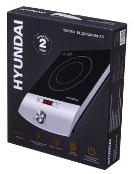Плита Индукционная Hyundai HYC-0102 серебристый/черный стеклокерамика (настольная) от магазина РЭССИ