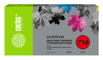 Картридж струйный Cactus CS-PFI710Y CS-PFI710Y PFI-710Y желтый (700мл) для Canon imagePROGRAF TX-2000/TX-3000/TX-4000 от магазина РЭССИ