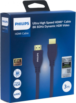 Кабель аудио-видео Philips 8K 60 Гц Ultra HD HDMI (m)/HDMI (m) 3м. позолоч.конт. серый (SWV7130C/56) от магазина РЭССИ