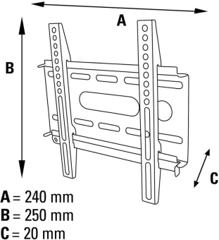 Кронштейн для телевизора Hama H-84424 черный 10"-37" макс.25кг настенный фиксированный от магазина РЭССИ