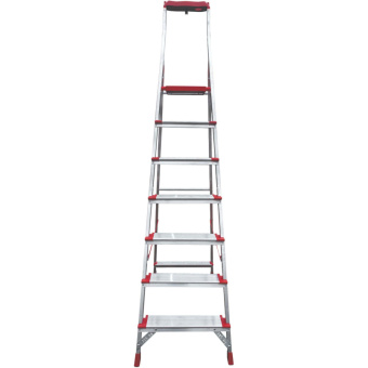 Профессиональная стремянка Новая Высота NV3118 1x7 ступеней 130 мм органайзер Max нагр. 225 кг 2К башмаки 3118107 от магазина РЭССИ