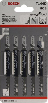 Набор пилок по дереву Bosch T144D HCS 5пред. (лобзики) от магазина РЭССИ
