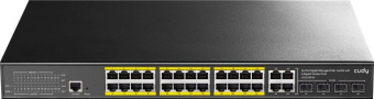 Коммутатор Cudy GS2028PS4-300W (L2) 28x1Гбит/с 4SFP 24PoE+ 300W управляемый от магазина РЭССИ