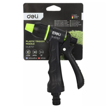 Пистолет-распылитель DELI поливочный (3 режима распыления фиксатор курка прорезиненная рукоять пластиковый корпус) DL8757 133672 от магазина РЭССИ