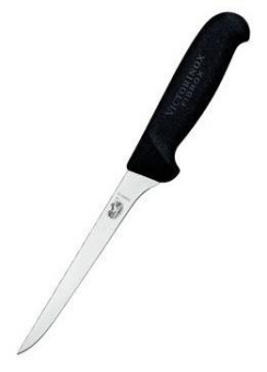 Нож кухонный Victorinox Fibrox (5.6403.12) стальной обвалочный для мяса лезв.120мм прямая заточка черный от магазина РЭССИ
