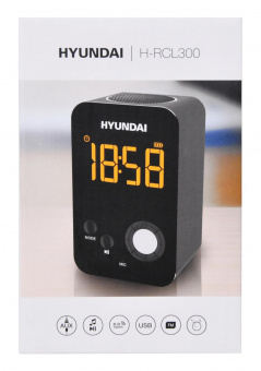 Радиобудильник Hyundai H-RCL300 черный LCD подсв:оранжевая часы:цифровые FM от магазина РЭССИ