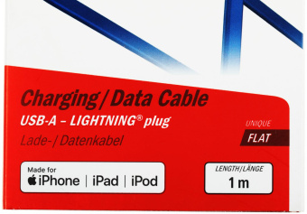 Кабель Hama 00187232 USB (m)-Lightning (m) 1м синий плоский от магазина РЭССИ
