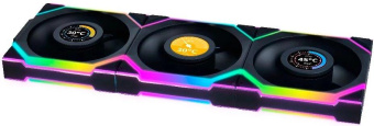 Вентилятор для корпуса Lian-Li Uni Fan SL Wireless 120 LCD ARGB 120х124.5x28 черный 4-pin 29.5дБ (упак.:3шт) (G99.12SLLCD1W3B.R0) Ret от магазина РЭССИ
