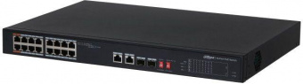 Коммутатор Dahua DH-PFS3218-16ET-135 16x100Mb 2G 2SFP 14PoE+ 135W неуправляемый от магазина РЭССИ
