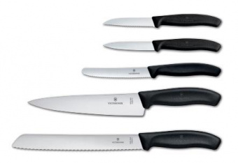 Набор ножей кухон. Victorinox Swiss Classic Kitchen (6.7133.5G) компл.:5шт черный подар.коробка от магазина РЭССИ