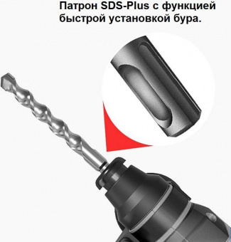 Перфоратор Zitrek Destroyer Pro патрон:SDS-plus уд.:2Дж аккум. (кейс в комплекте) от магазина РЭССИ