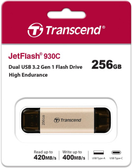 Флеш Диск Transcend 256Gb Jetflash 930С TS256GJF930C USB3.0 золотистый/черный от магазина РЭССИ
