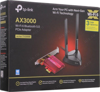 Сетевой адаптер WiFi + Bluetooth TP-Link Archer TX3000E AX3000 PCI Express (ант.внеш.съем) 2ант. от магазина РЭССИ