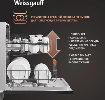 Посудомоечная машина встраив. Weissgauff BDW 4535 узкая от магазина РЭССИ