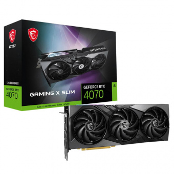 Видеокарта MSI PCI-E 4.0 RTX 4070 GAMING X SLIM 12G NVIDIA GeForce RTX 4070 12288Mb 192 GDDR6X 2610/21000 HDMIx1 DPx3 HDCP Ret от магазина РЭССИ