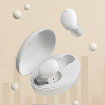 Гарнитура вкладыши QCY T16 белый беспроводные bluetooth в ушной раковине от магазина РЭССИ