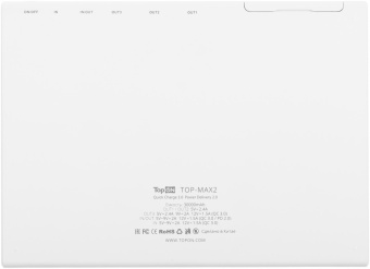 Мобильный аккумулятор TopON TOP-MAX2/W 30000mAh QC3.0/PD3.0 18W 2.4A белый (102468) от магазина РЭССИ