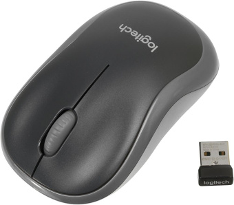 Мышь Logitech M185 серый/черный оптическая (1000dpi) беспроводная USB1.1 для ноутбука (2but) от магазина РЭССИ