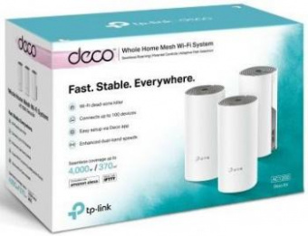 Бесшовный Mesh роутер TP-Link Deco E4 (DECO E4(3-PACK)) AC1200 10/100BASE-TX (упак.:3шт) от магазина РЭССИ