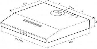 Вытяжка козырьковая Krona Ermina 500 нержавеющая сталь управление: кнопочное (1 мотор) от магазина РЭССИ