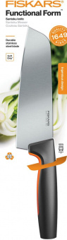 Нож кухонный Fiskars Functional Form 1057536 стальной сантоку лезв.160мм прямая заточка черный/оранжевый от магазина РЭССИ