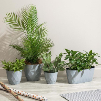 Горшок для цветов Idiland Laurel 354x152x150 мм 5 л с дренажной вставкой серый 221611135/03 от магазина РЭССИ