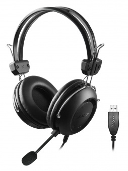 Наушники с микрофоном A4Tech HU-35 черный 2м накладные USB оголовье от магазина РЭССИ