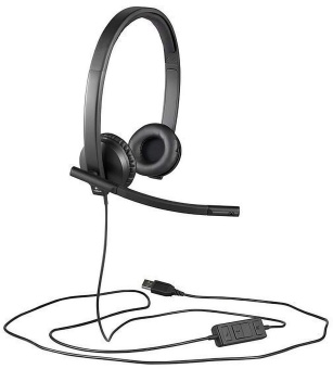 Наушники с микрофоном Logitech H570e черный накладные USB оголовье (981-000571) от магазина РЭССИ