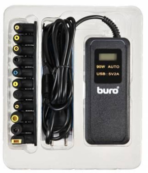 Блок питания Buro BUM-0065A90 автоматический 90W 15V-20V 11-connectors 5A 1xUSB 2.1A от бытовой электросети LСD индикатор от магазина РЭССИ
