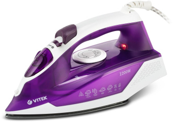 Утюг Vitek VT-8308 2200Вт фиолетовый/белый от магазина РЭССИ