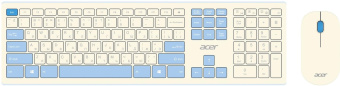 Клавиатура + мышь Acer OCC205 клав:белый/голубой мышь:белый/голубой USB беспроводная slim Multimedia (ZL.ACCEE.00C) от магазина РЭССИ