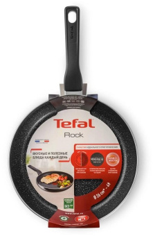 Сковорода Tefal Rock 04235126 круглая 26см покрытие: Mineralia ручка несъемная (без крышки) черный от магазина РЭССИ