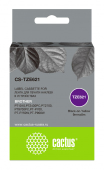 Картридж ленточный Cactus CS-TZE621 TZe-621 черный для Brother 1010/1280/1280VP/2700VP от магазина РЭССИ