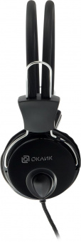 Наушники с микрофоном Оклик HS-M200 черный 1.8м накладные оголовье (1532011) от магазина РЭССИ