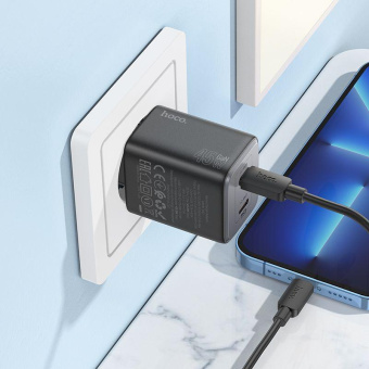 Сетевое зар./устр. Hoco N42 Elogiado 45W (PD+QC+AFC) черный от магазина РЭССИ