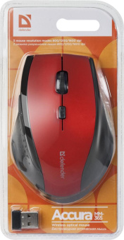 Мышь Defender Accura MM-365 красный оптическая 1600dpi беспров. USB 5but (52367) от магазина РЭССИ
