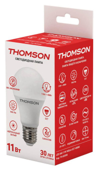Лампа светодиодная Thomson TH-B2006 11Вт цок.:E27 груша 220B 4000K св.свеч.бел.нейт. A (упак.:1шт) от магазина РЭССИ