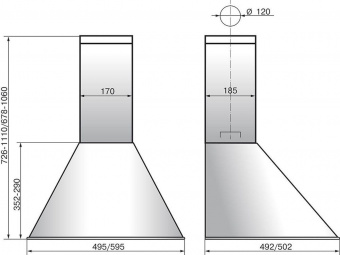 Вытяжка каминная Elikor Эпсилон 60П-430-П3Л черный/бронза управление: ползунковое (1 мотор) от магазина РЭССИ