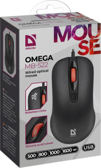 Мышь Defender Omega MB-522 черный оптическая 1600dpi silent USB 3but (52522) от магазина РЭССИ