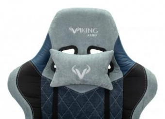 Кресло игровое Zombie VIKING 7 KNIGHT Fabric голубой текстиль/эко.кожа с подголов. крестов. металл от магазина РЭССИ