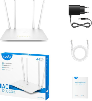 Роутер беспроводной Cudy WR1200 AC1200 10/100BASE-TX белый от магазина РЭССИ