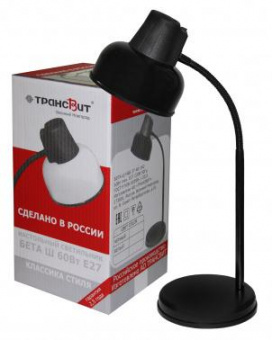 Светильник Трансвит БЕТА-Ш ННБ37-60-162 (BETA-SH/BL) настольный на подставке E27 черный 60Вт от магазина РЭССИ