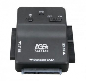 Адаптер-переходник для HDD AgeStar 3FBCP1 IDE SATA IDE пластик черный 2.5" 3.5" от магазина РЭССИ