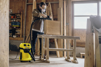 Строительный пылесос Karcher WD 3 P V-17/4/20 1000Вт (уборка: сухая/сбор воды) желтый от магазина РЭССИ
