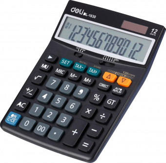 Калькулятор настольный Deli Core E1630 черный 12-разр. от магазина РЭССИ