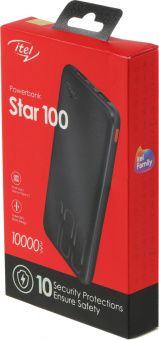 Мобильный аккумулятор Itel Super Slim Star 100(IPP-53) 10000mAh 2.1A 2xUSB-A черный от магазина РЭССИ